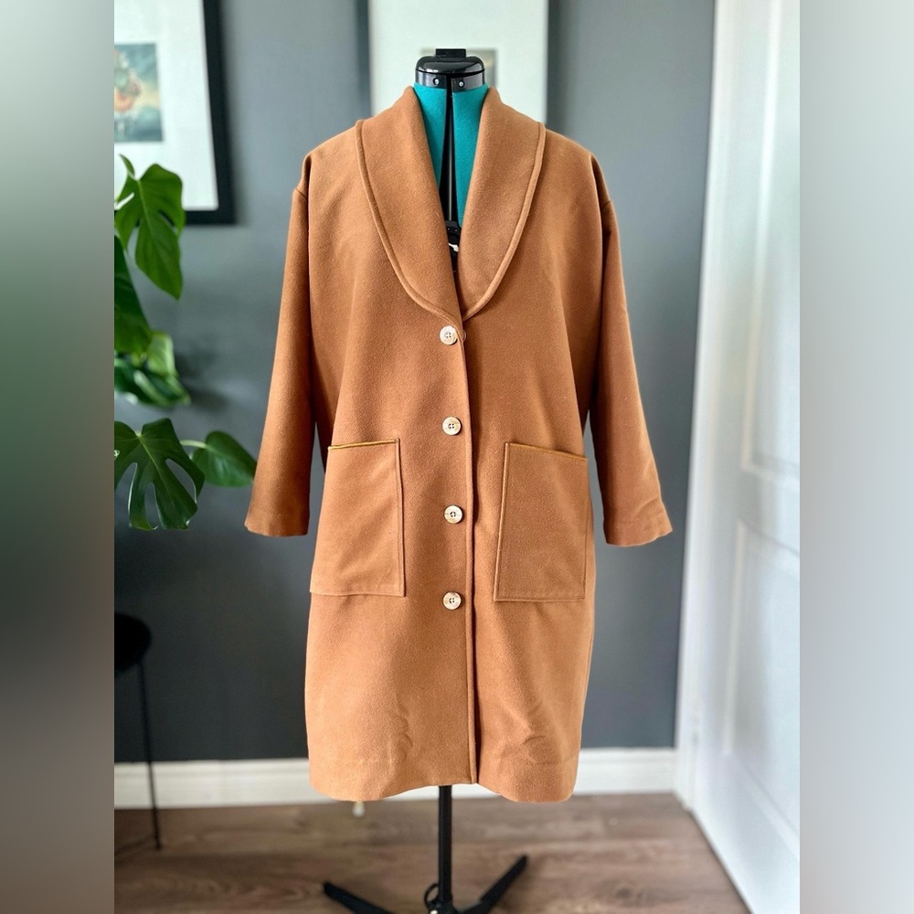 Embroidered coat, crafted from upcycled blanket, fully lined, ladies' size XS-S - Picture 4 of 11